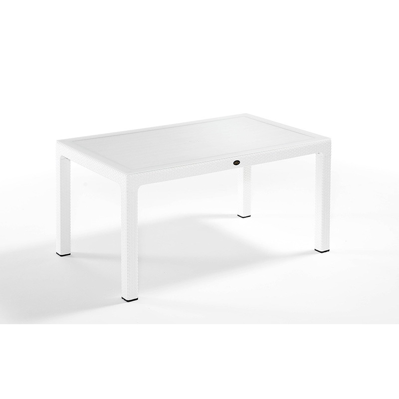 Classi 90 x 150cm Table Rattan With Glass White